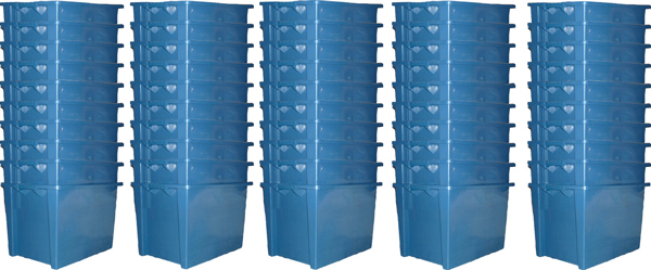 50 пластиковых ящиков для переезда - комплект Вместительный-RusrentaBox
